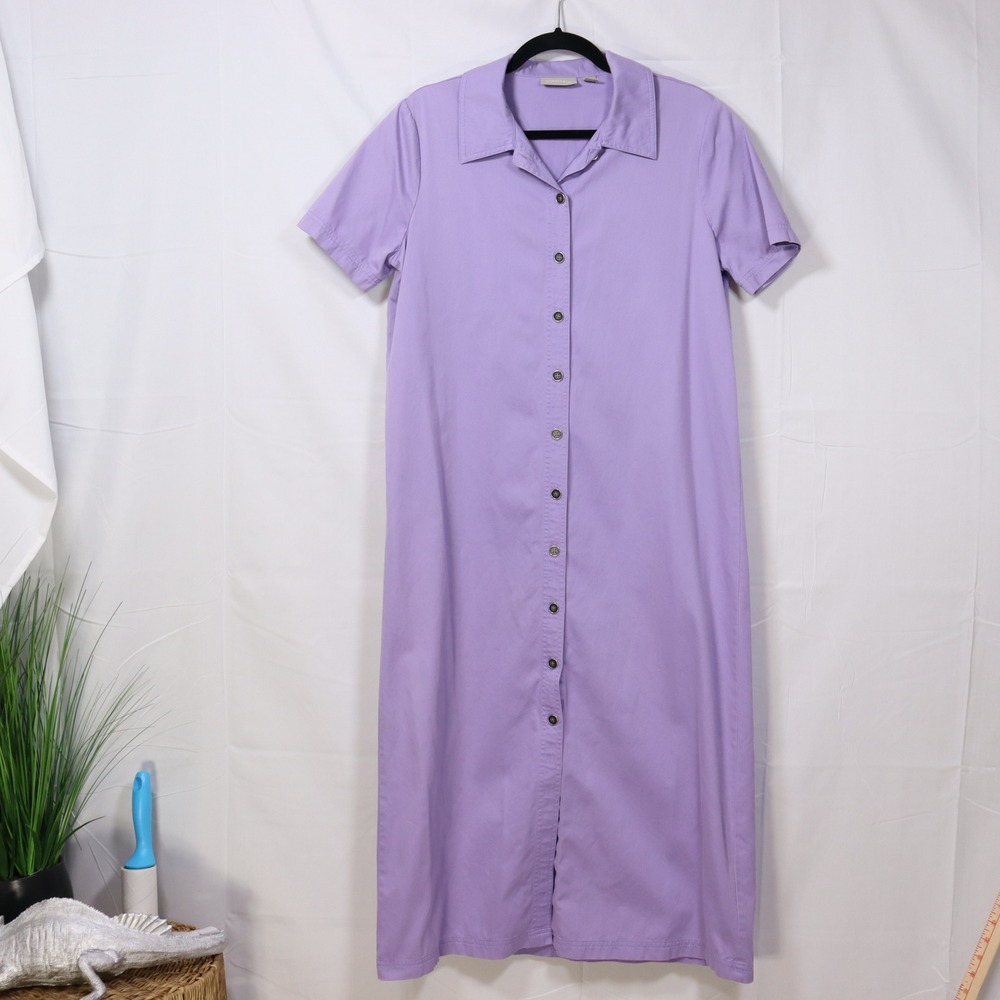 Nordstrom Shirt Dress 10P Purple Womens Cottagecore Midi